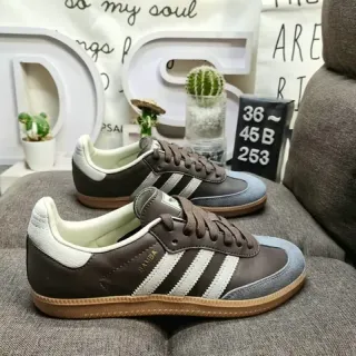 Adidas Samba OG بني رمادي أبيض أسلوب حياة حذاء رياضي