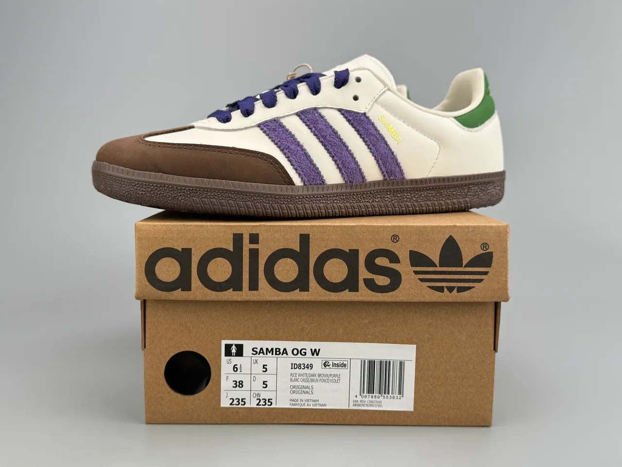 Adidas Samba Blanc Violet Marron Vert Lifestyle Sneakers 9