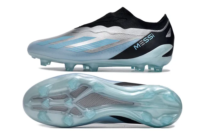 Adidas Argent Noir Coupe-Basse Col Ajusté à la Chaussette Motif Ondulé Overlays Synthétiques Terrain Firme Chaussures de Football 6