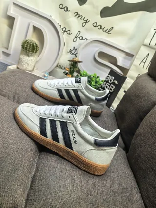 Adidas Spezial Tênis Lifestyle de Camurça Bege e Marinho 7