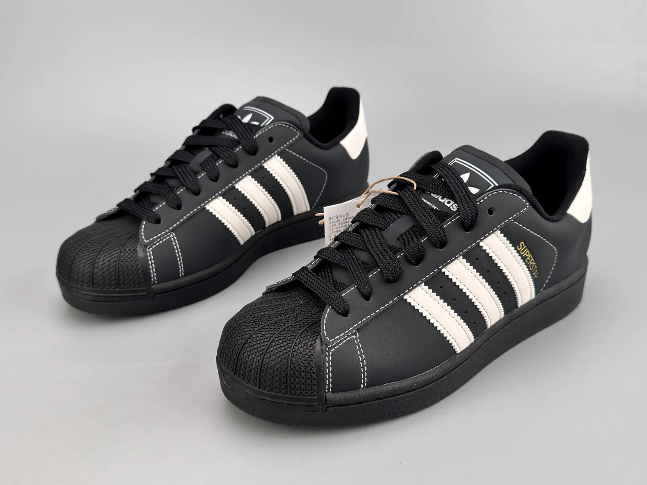 Adidas Superstar Black White Shell-Toe Three Stripes Lifestyle Sneakers 5