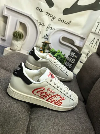 Adidas Superstar Collaboration Coca-Cola Off-White Lifestyle Sneakers 9