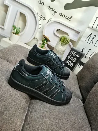 Adidas Superstar 深绿色麂皮生活休闲鞋 9