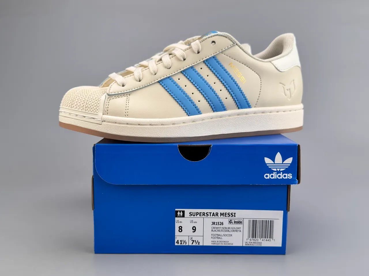 أديداس سوبرستار Off-White و Blue سنيكرز أسلوب الحياة 4