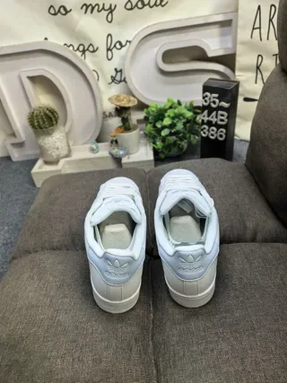 Adidas Superstar أحذية رياضية أبيض وأزرق فاتح أسلوب حياة 8