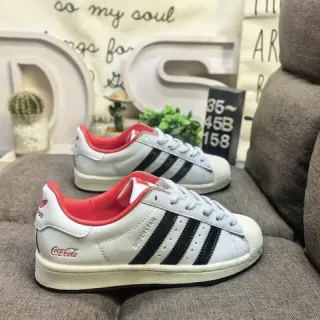 Adidas Superstar حذاء رياضي أسلوب حياة أبيض أسود أحمر