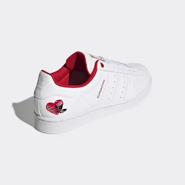 Adidas Superstar tênis lifestyle coração branco vermelho 12