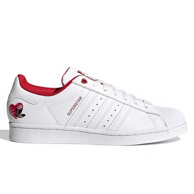 Adidas Superstar tênis lifestyle coração branco vermelho 14