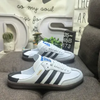 Adidas সাদা কালো স্লিপ-অন লেস-আপ ফ্রন্ট লুফার