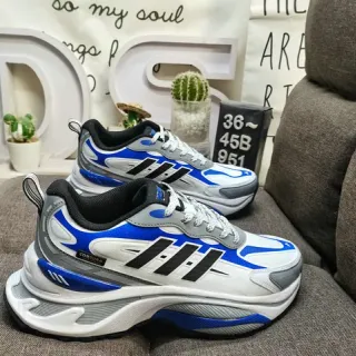 Adidas 白蓝分层中底不对称波浪雕塑厚底运动鞋