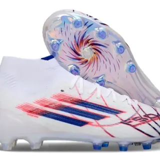 Adidas Blanco Azul Cuello Sock-Fit Translucido Iridiscente Suela Planta Firme Zapatos de Fútbol