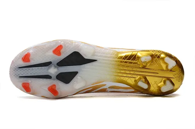 Adidas White Gold Low-Cut Cage Firm-Ground Soccer Shoes 6