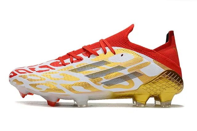 Adidas White Gold Low-Cut Cage Firm-Ground Soccer Shoes 8