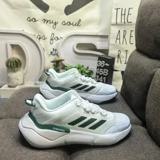 Adidas أبيض أخضر سميك مصمم نصف الكعب شبكي-و-اصطناعي العلوي حذاء أسلوب حياة