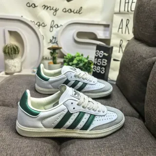 Adidas 白绿低帮镂空脚趾生活休闲鞋