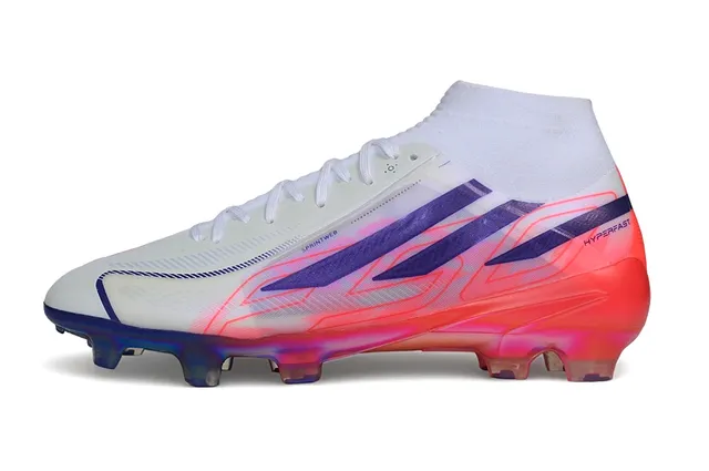 Adidas 白紫 高切 半透明鞋底 硬地球场 足球鞋 7