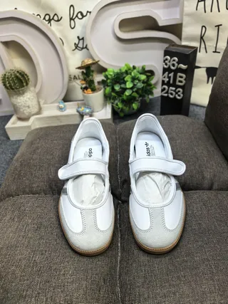 Adidas Blanco Plata Sin Cordones Correa Velcro Zapatillas Lifestyle 10