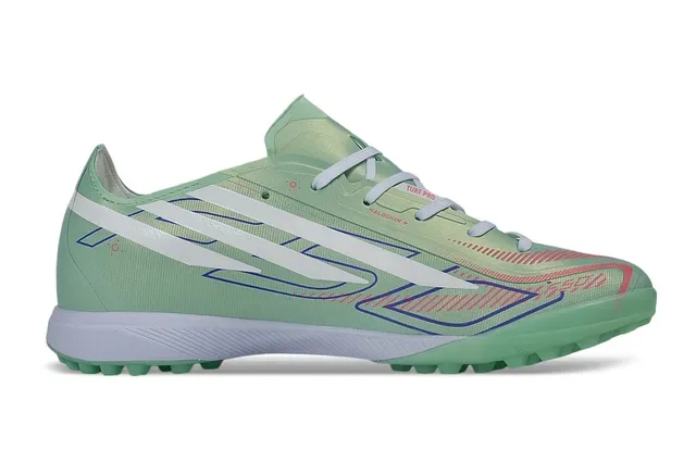 Adidas X Green White Low-Cut Synthetic Upper Molded Conical Studs Turf Soccer Shoes 7