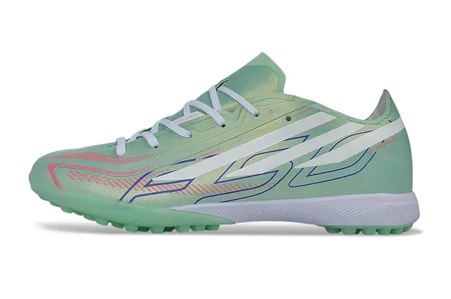 Adidas X Green White Low-Cut Synthetic Upper Molded Conical Studs Turf Soccer Shoes 8