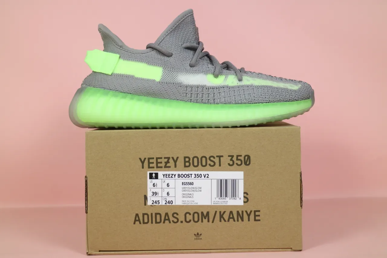 أديداس Yeezy Boost 350 V2 Glow Green حذاء رياضي لايف ستايل 2