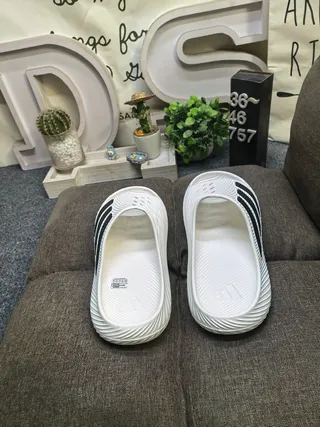 Adidas Yeezy Slide White Black Slippers 8