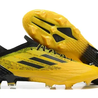 Adidas Yellow Black Low-Cut Molded Upper Asymmetric Lacing System Firm-Ground Soccer Shoes