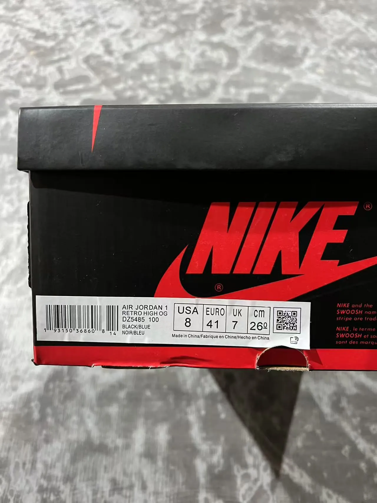 Air Jordan 1 High रॉयल ब्लू वाइट ब्लैक बास्केटबॉल जूते 10