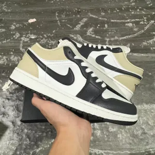 Air Jordan 1 Low बेज सफेद काला लाइफस्टाइल स्नीकर्स