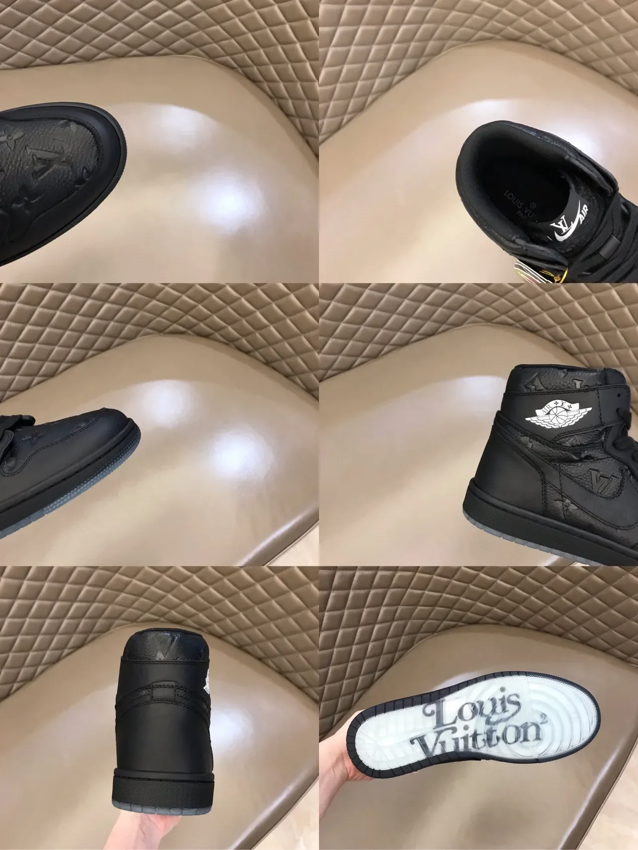 Air Jordan 1 Monogram काला हाई-टॉप बास्केटबॉल जूते 3
