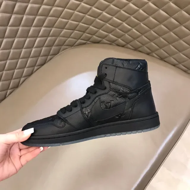 Air Jordan 1 Monogram काला हाई-टॉप बास्केटबॉल जूते 4