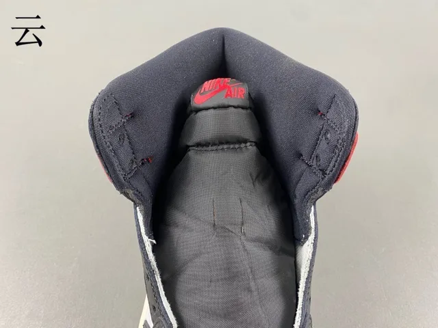 Air Jordan 1 Rojo Negro High-Top Con Paneles De Cuero Zapatos De Baloncesto 6