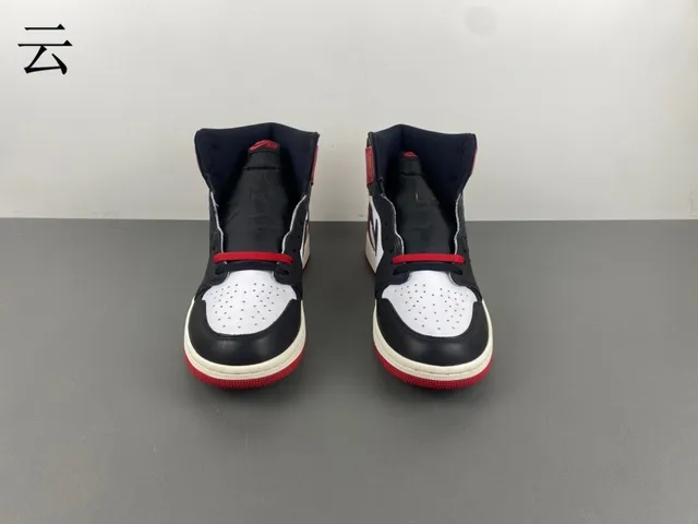 Air Jordan 1 Rojo Negro High-Top Con Paneles De Cuero Zapatos De Baloncesto 17