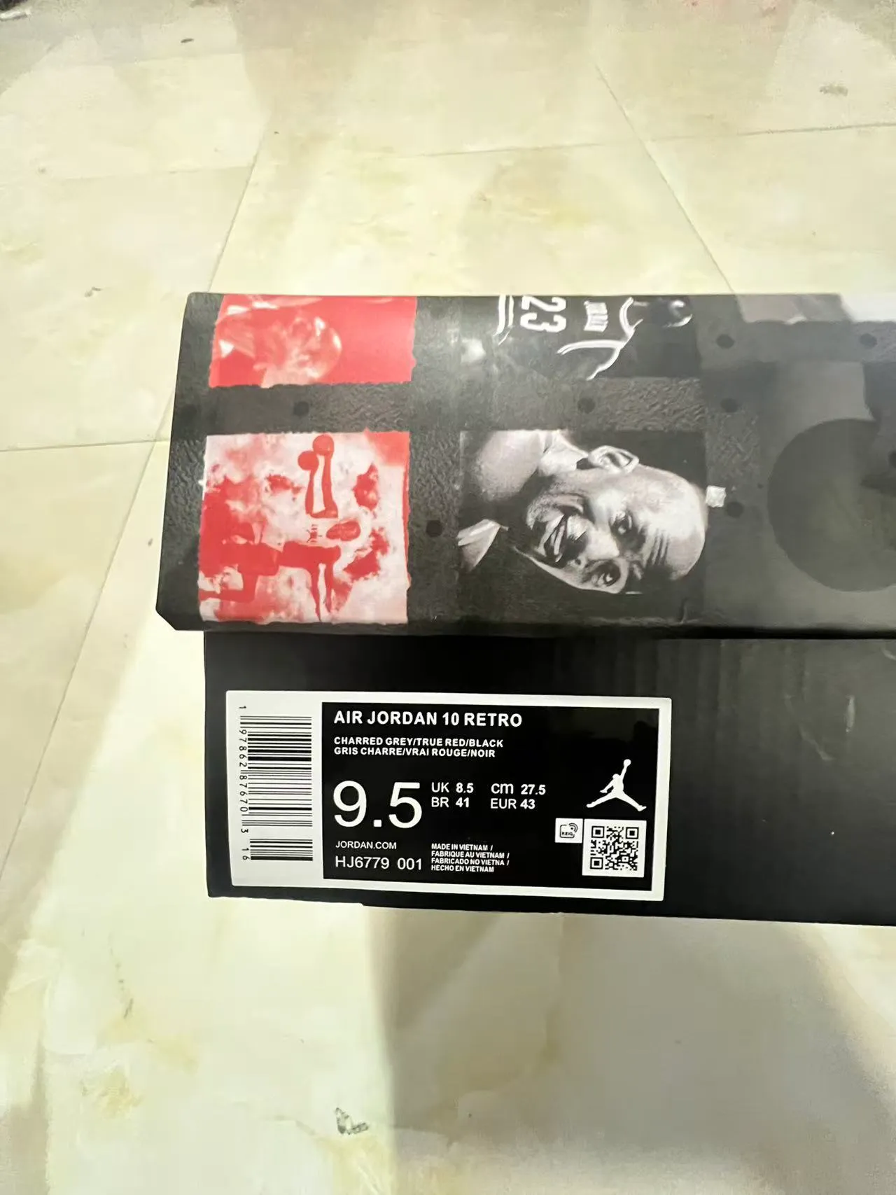 Air Jordan 10 ग्रे और ब्लैक स्वेड लेदर बास्केटबॉल जूते 7