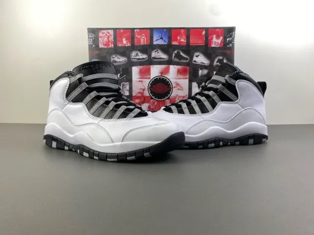 Air Jordan 10 White Black Gray Tênis de Basquete 13