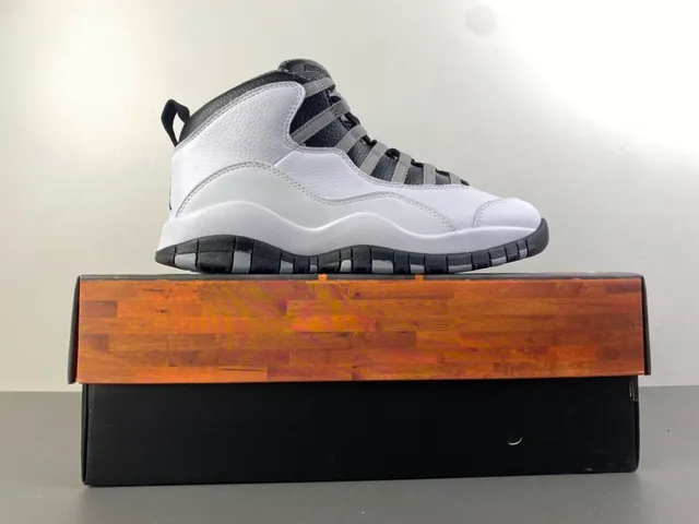 Air Jordan 10 White Black Gray Tênis de Basquete 15