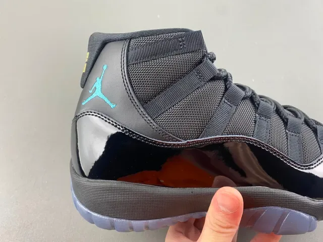 Air Jordan 11 Tênis de Basquete de Couro Patentado Preto 3