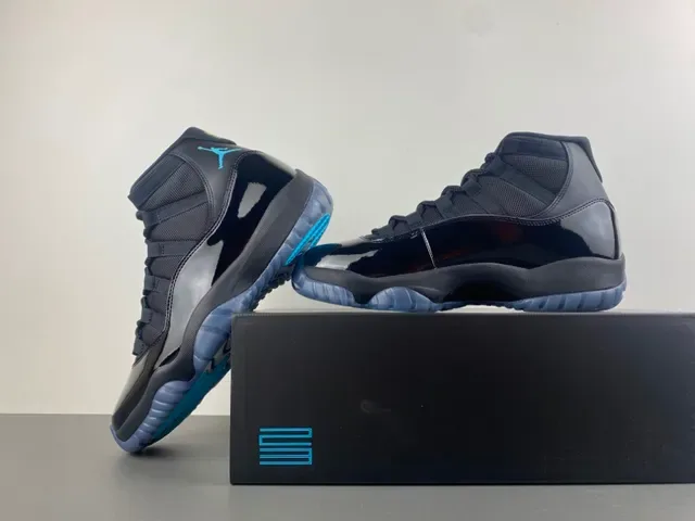 Air Jordan 11 Tênis de Basquete de Couro Patentado Preto 16