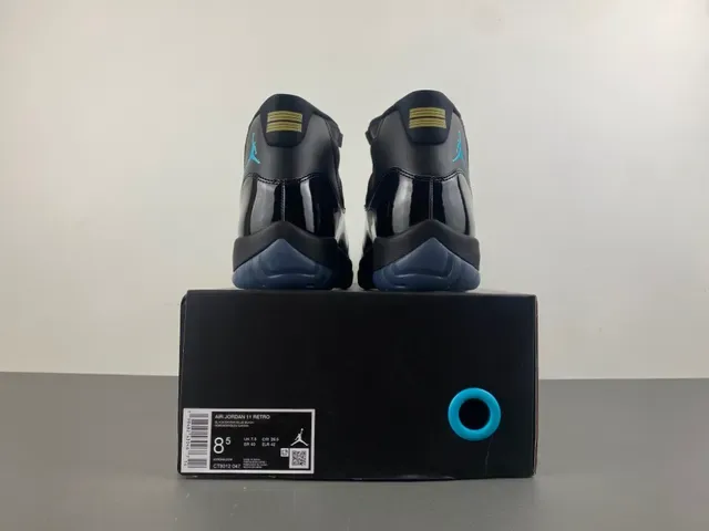 Air Jordan 11 Tênis de Basquete de Couro Patentado Preto 19