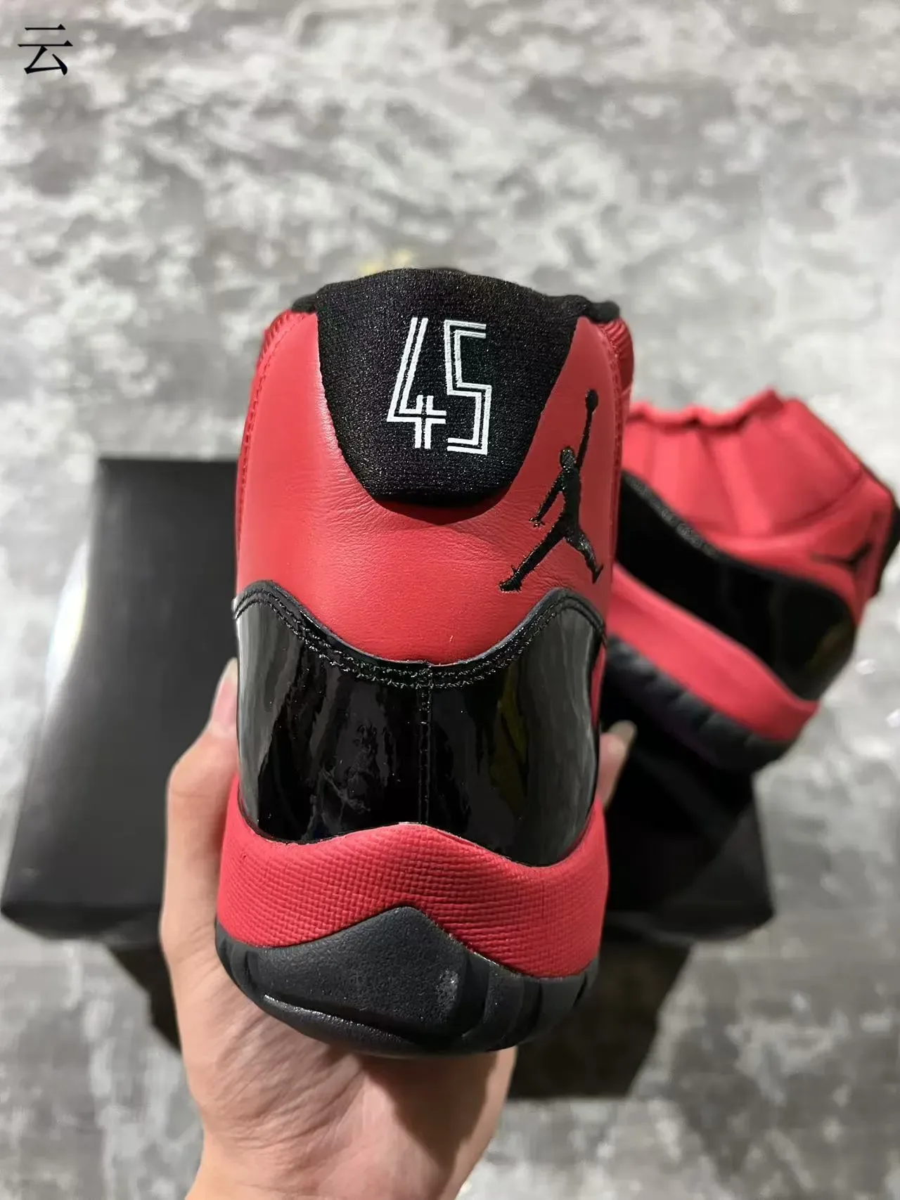Air Jordan 11 Red Black High-Top Patent Leather Mudguard Basketball Shoes 8