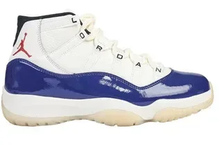 Air Jordan 11 White Royal Blue Patent Leather Basketball Shoes 4