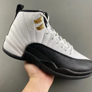 Air Jordan 12 सफेद काला सुनहरा बास्केटबॉल जूते