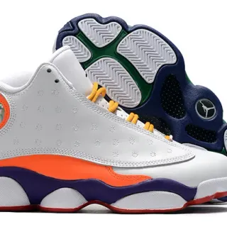Air Jordan 13 सफेद नारंगी बैंगनी बास्केटबॉल जूते