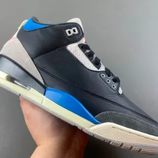 Air Jordan 3 黑色 蓝色 米色 篮球鞋