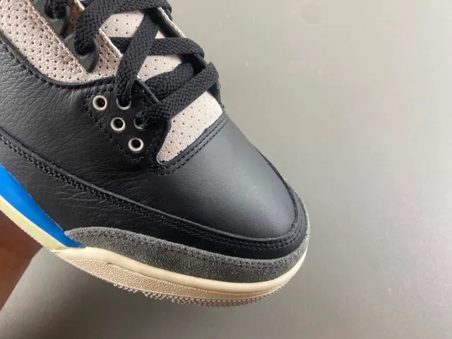 Air Jordan 3 أسود أزرق بيج أحذية كرة السلة 2