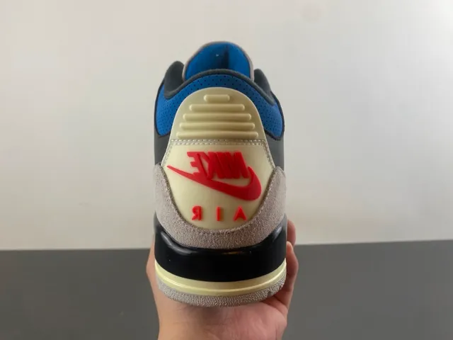 Air Jordan 3 أسود أزرق بيج أحذية كرة السلة 4