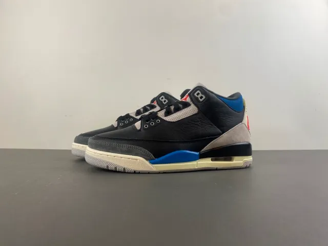 Air Jordan 3 أسود أزرق بيج أحذية كرة السلة 10