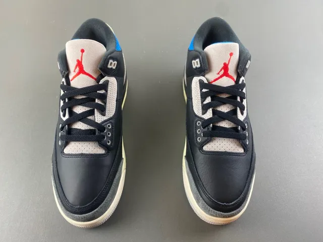 Air Jordan 3 أسود أزرق بيج أحذية كرة السلة 11