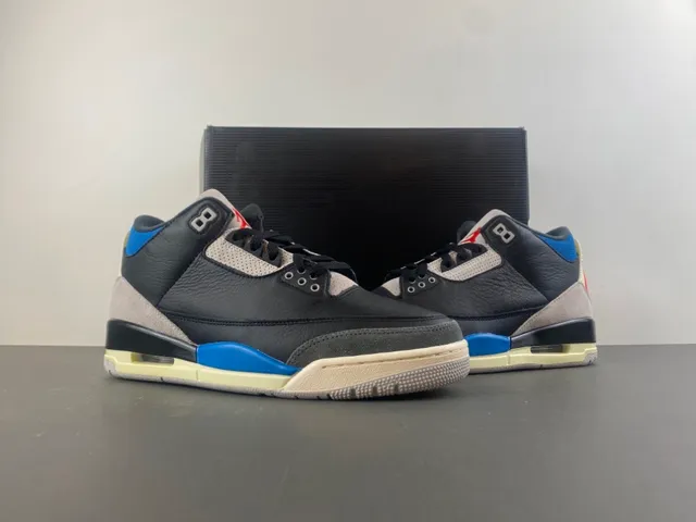 Air Jordan 3 أسود أزرق بيج أحذية كرة السلة 13
