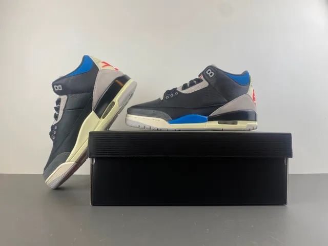 Air Jordan 3 أسود أزرق بيج أحذية كرة السلة 14