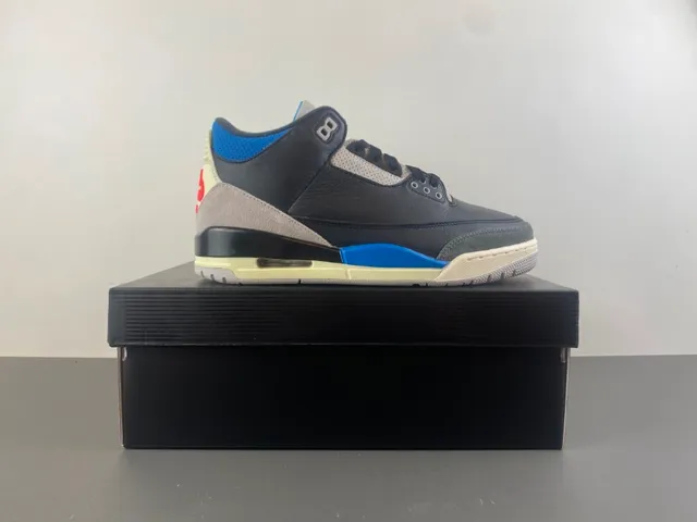Air Jordan 3 أسود أزرق بيج أحذية كرة السلة 15
